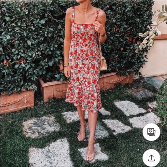 Lovers + Friends Under The Stars Midi Dress in Dark Nude Floral Size Small - Picture 9 of 11